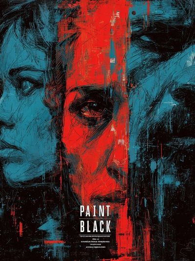 Paint Black Expressionist Poster. poster