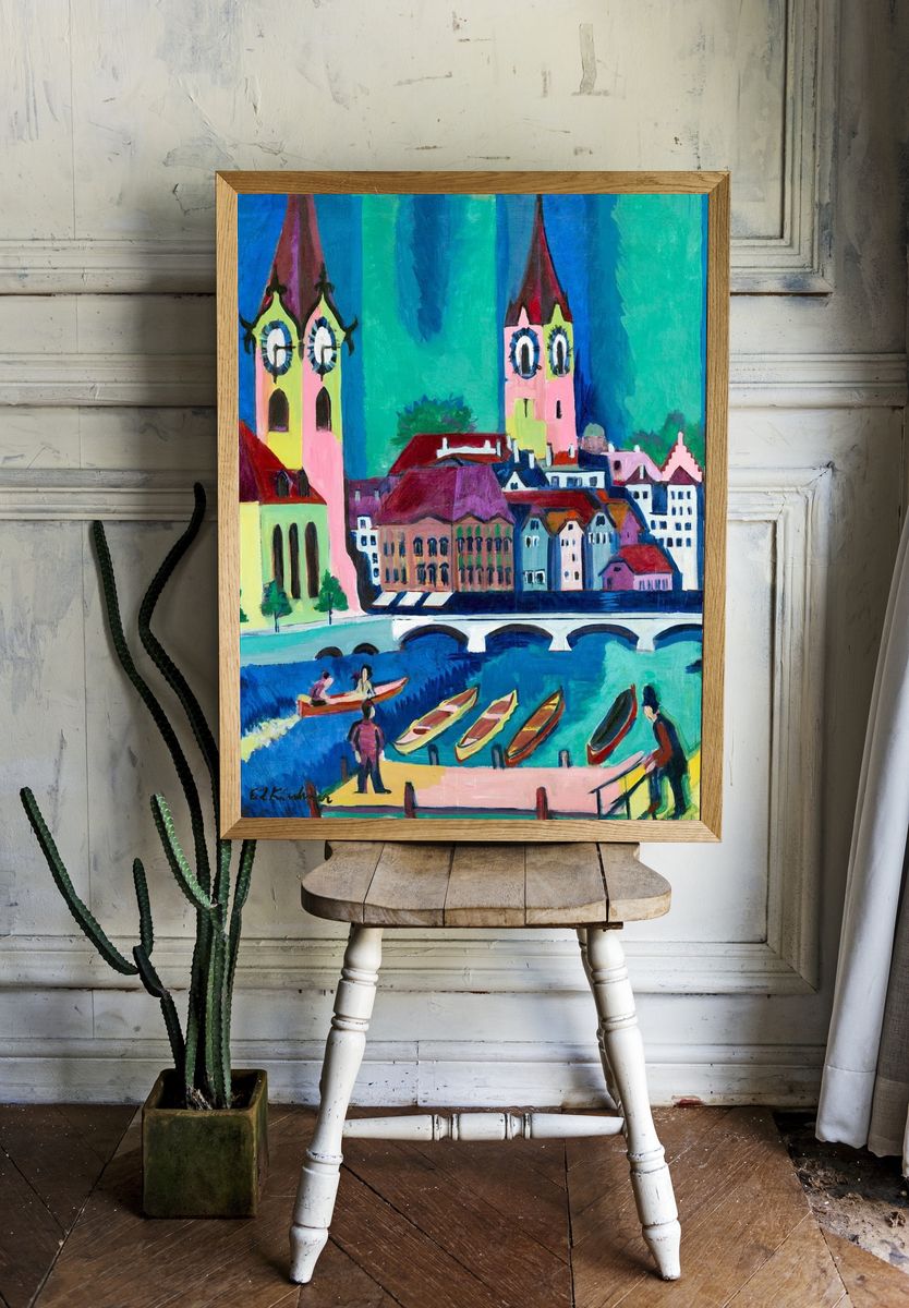 Colorful Townscape — Fine Art Print. — room view 1