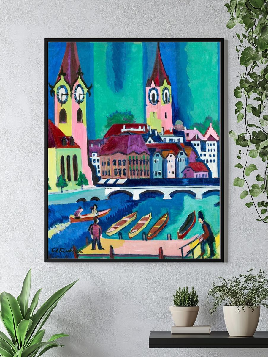 Colorful Townscape — Fine Art Print. — room view 4
