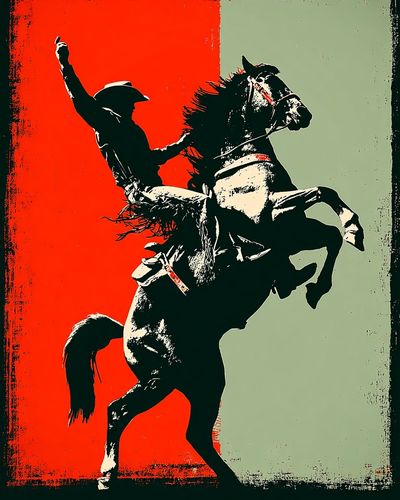 Rearing Horse Silhouette Pop-Art Poster. poster print