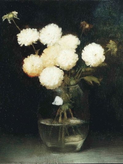 White Flowers in Vase — Fine Art Print. poster