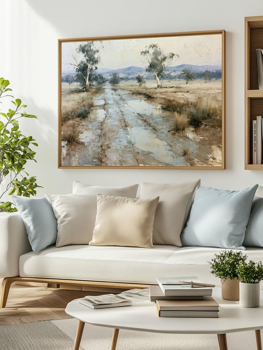 Warrior and Dragon — Fantasy Art Print. — room view 2