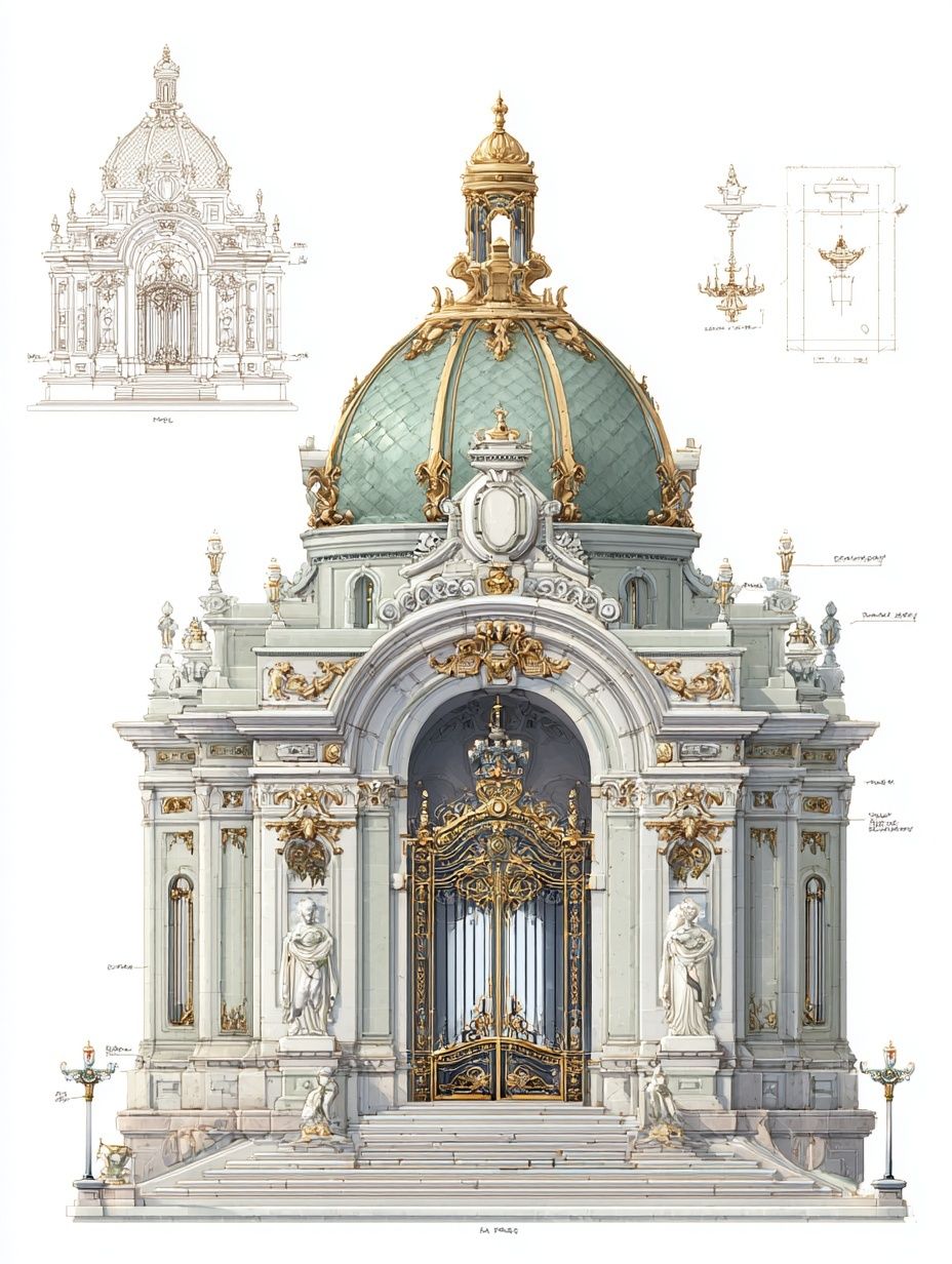 Ornate Architectural Gate — Fine Art Print. poster detail