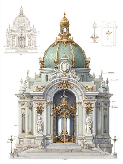 Ornate Architectural Gate — Fine Art Print. poster print