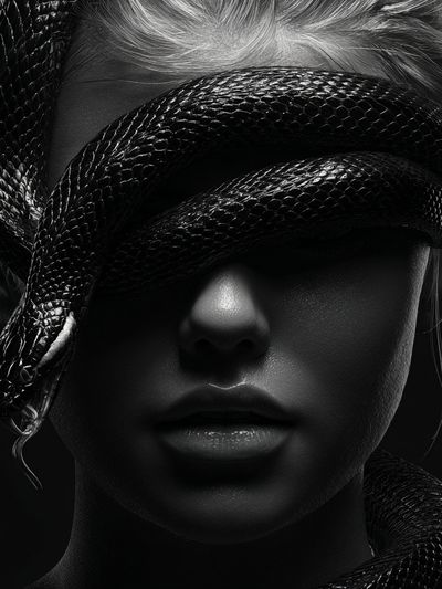 Mystical Woman with Snake — Fine Art Print. poster print