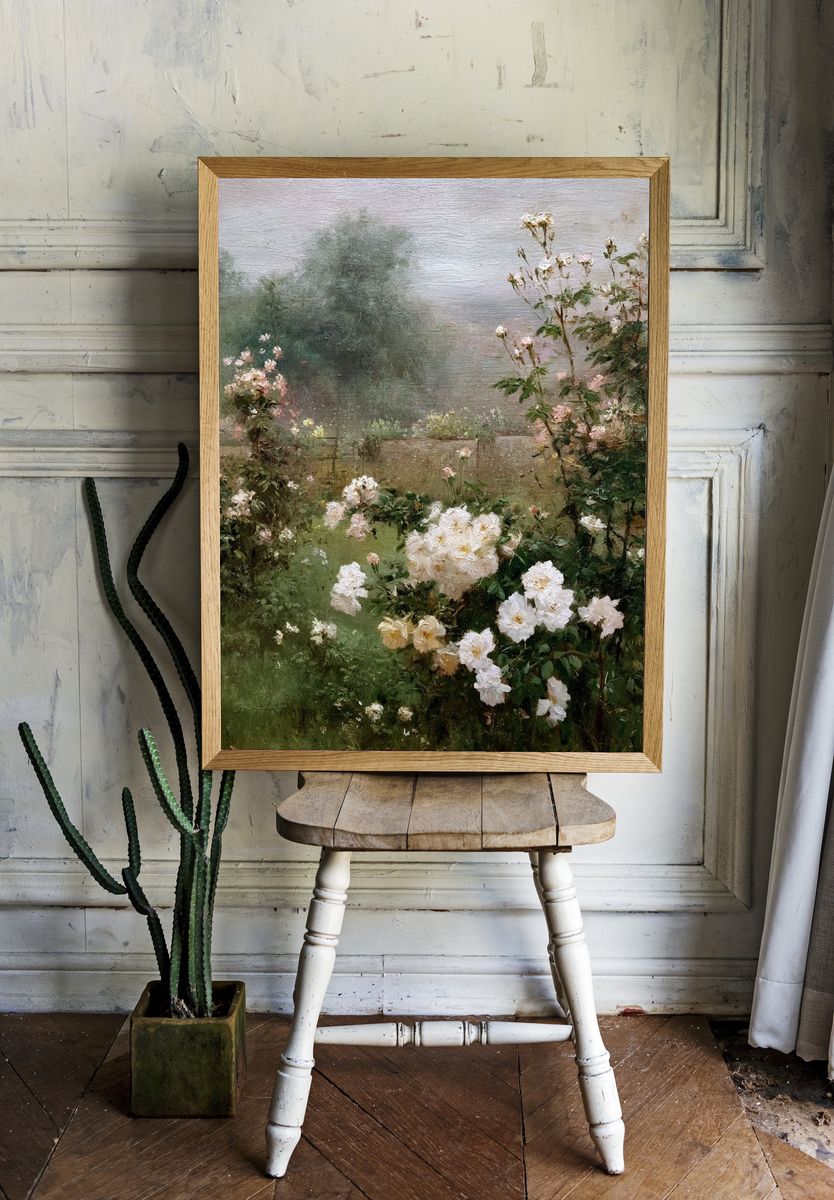 Blooming Roses — Fine Art Print. — room view 1