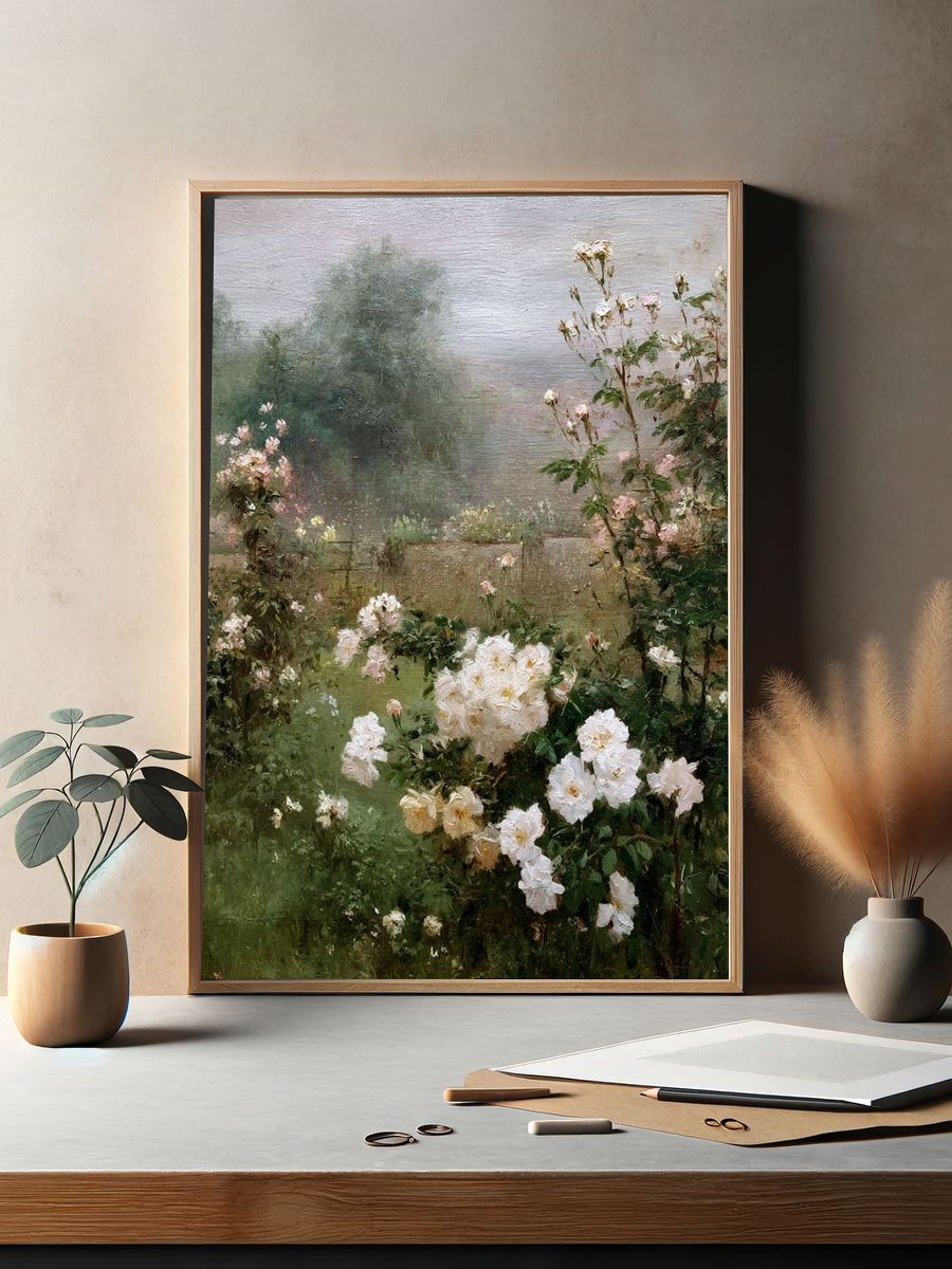 Blooming Roses — Fine Art Print. — room view 2
