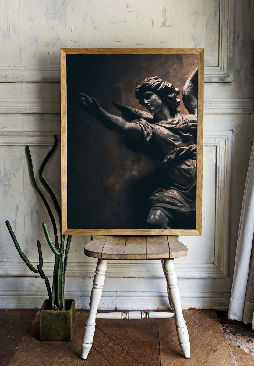 Angel Sculpture — Fine Art Print. — room view 1