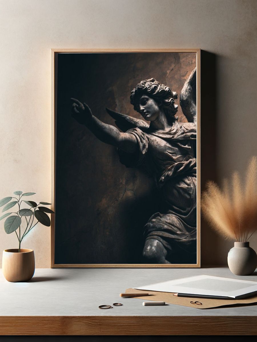 Angel Sculpture — Fine Art Print. — room view 2