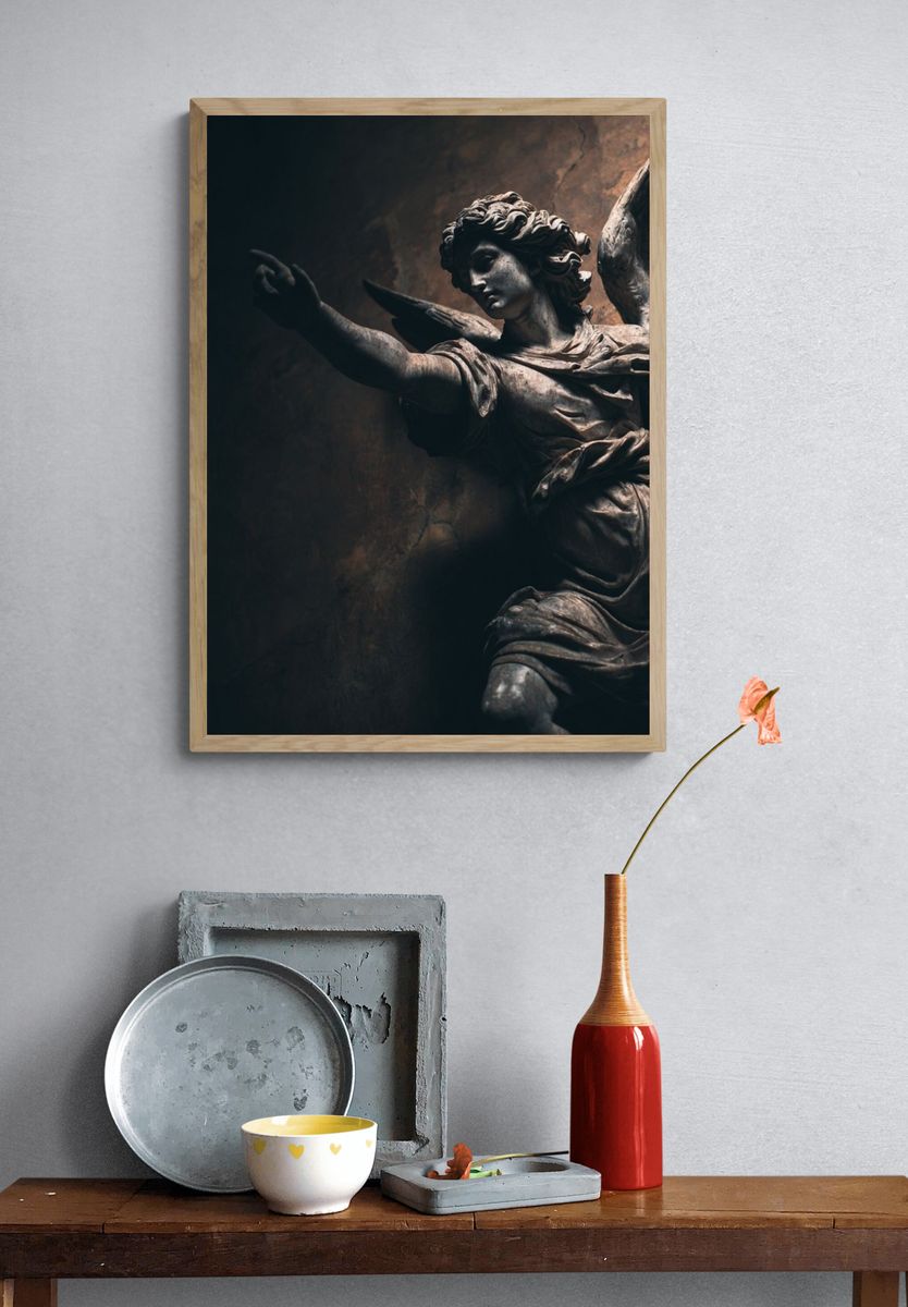 Angel Sculpture — Fine Art Print. — room view 3