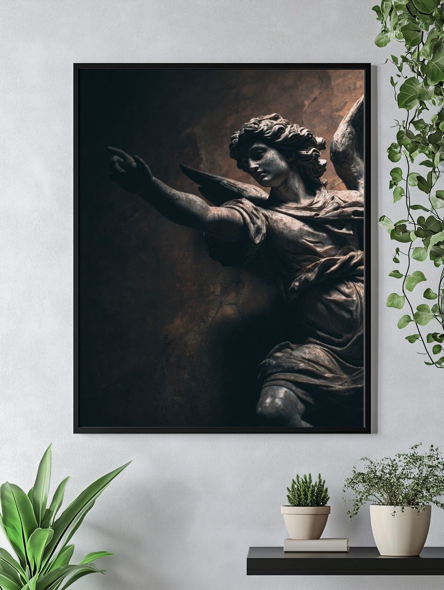 Angel Sculpture — Fine Art Print. — room view 4