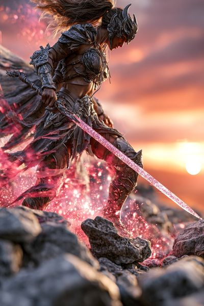 Warrior with Sword — Fantasy Art Print. poster print