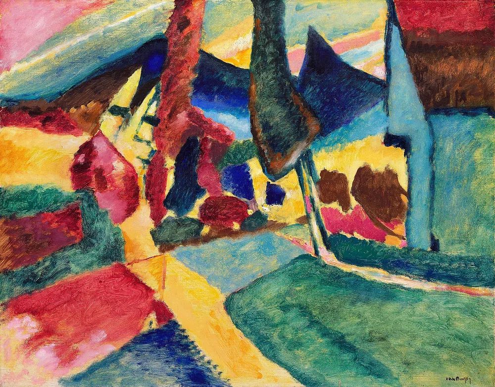 Landscape Two Poplars (1912) high. poster detail