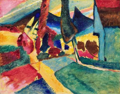 Landscape Two Poplars (1912) high. poster print