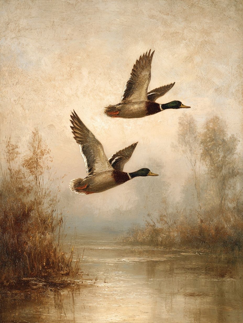Flying Ducks — Fine Art Print. poster detail