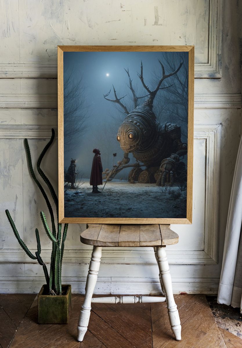 Mystical Encounter — Fantasy Art Print. — room view 1