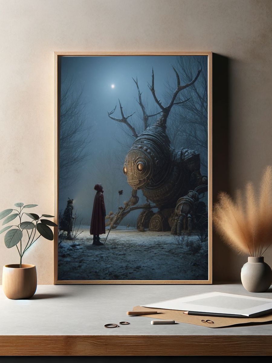 Mystical Encounter — Fantasy Art Print. — room view 2