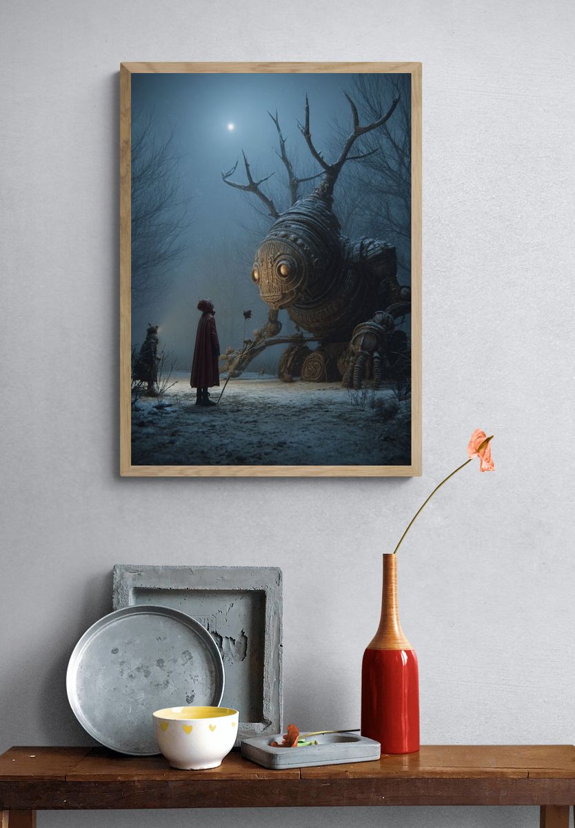 Mystical Encounter — Fantasy Art Print. — room view 3