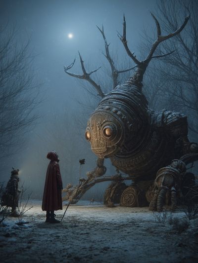 Mystical Encounter — Fantasy Art Print. poster print