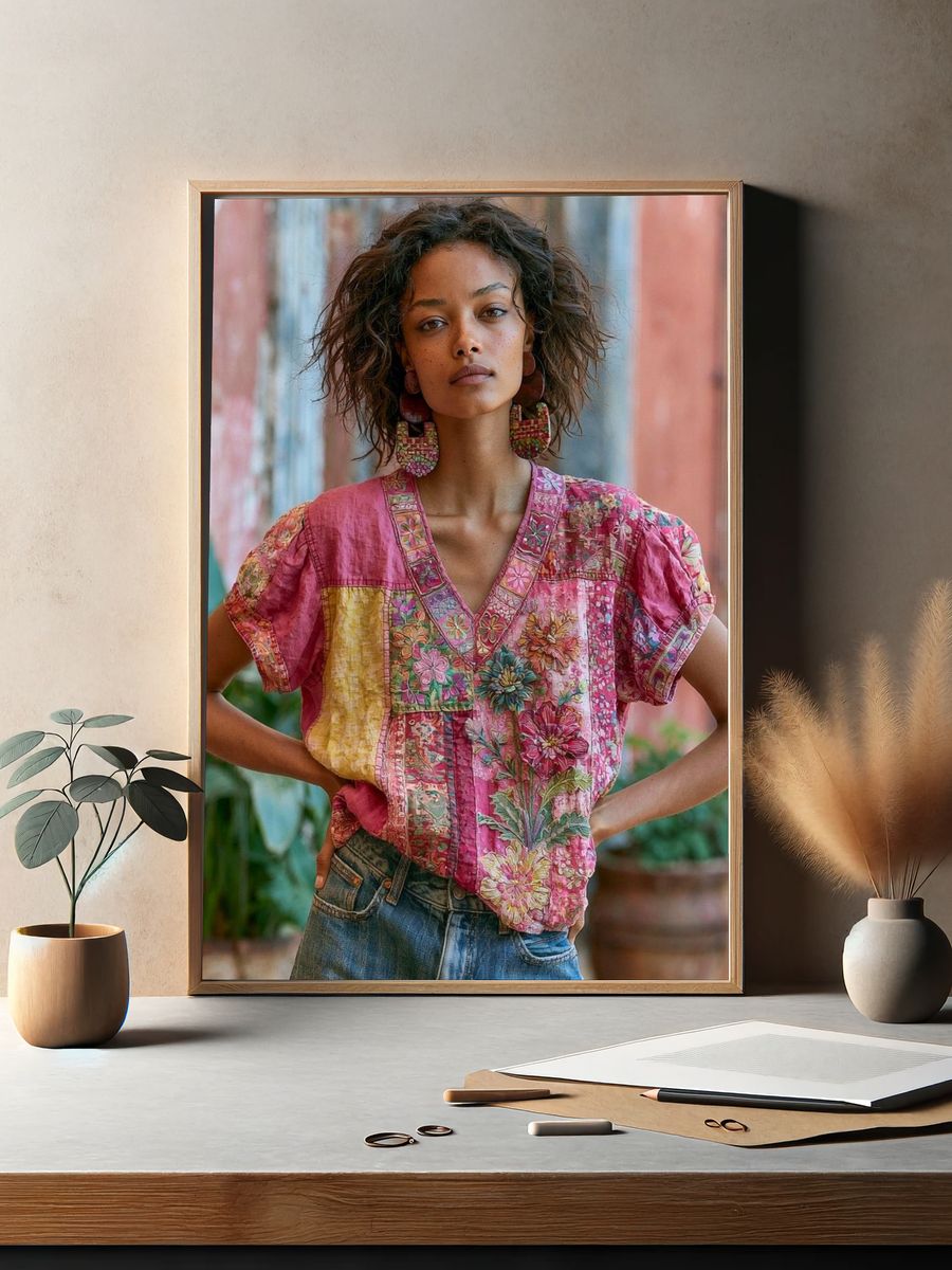 Boho Fashion Portrait Poster. — room view 2