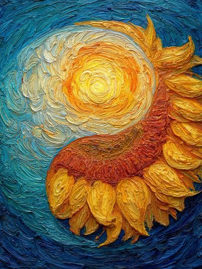 Sunflower and Sun — Fine Art Print. poster