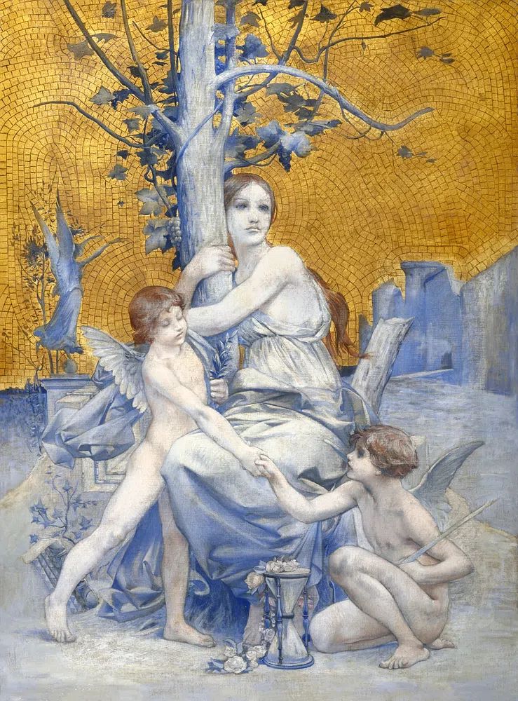 Allegory Time (1896) painting high. poster — fine-art art