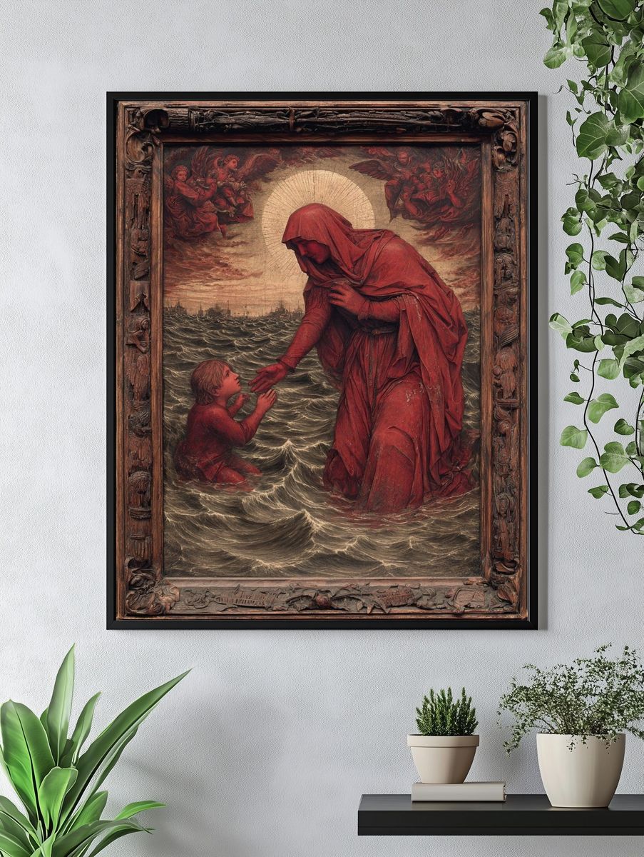 Red Madonna and Child — Fine-Art Print. — room view 4