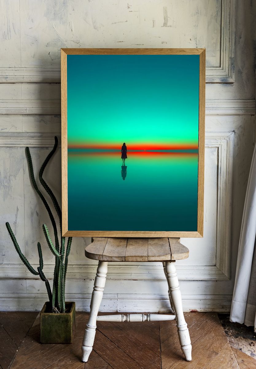 Silhouette at Sunset — Fine Art Print. — room view 1