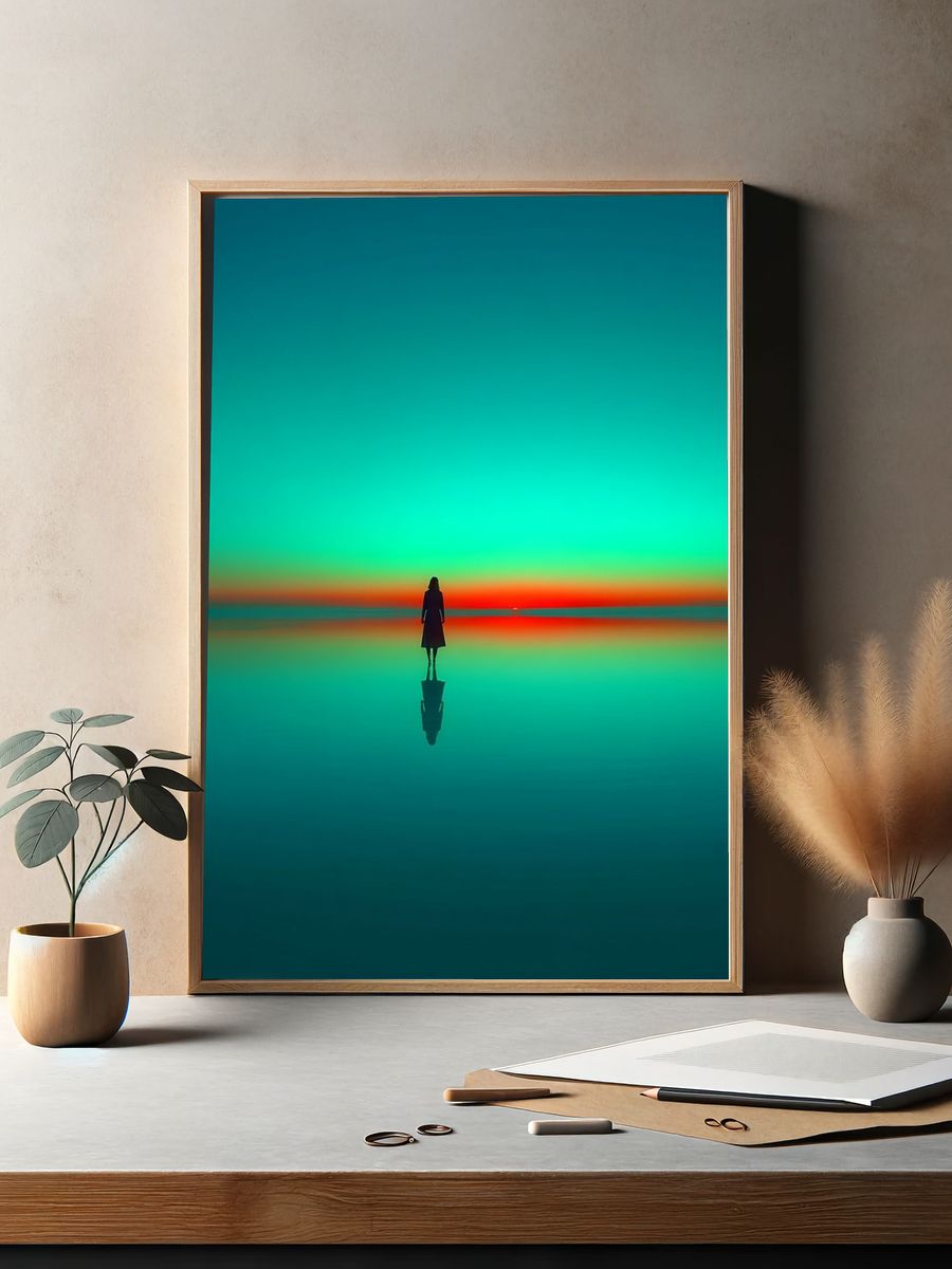 Silhouette at Sunset — Fine Art Print. — room view 2