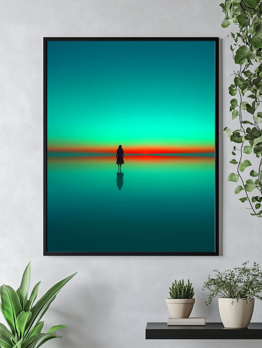 Silhouette at Sunset — Fine Art Print. — room view 4