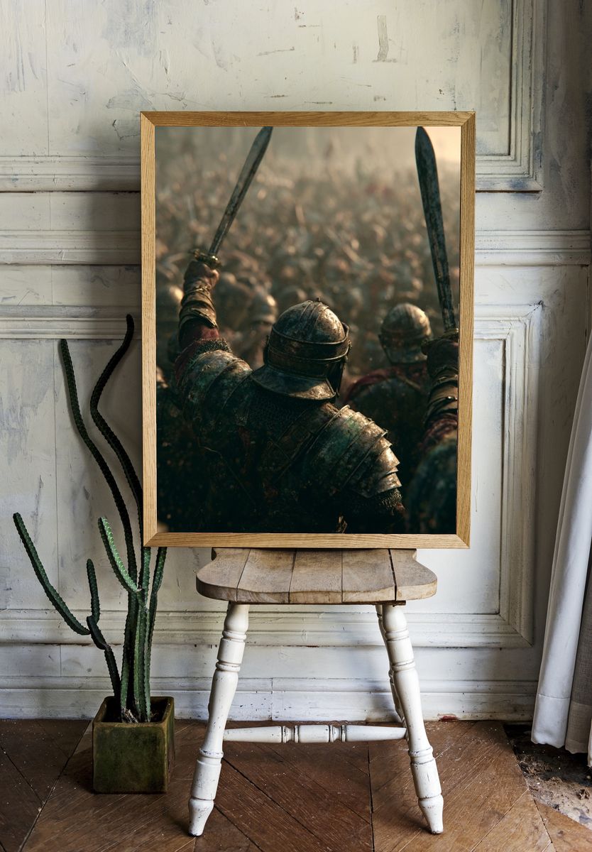 Medieval Battle — Fantasy Art Print. — room view 1