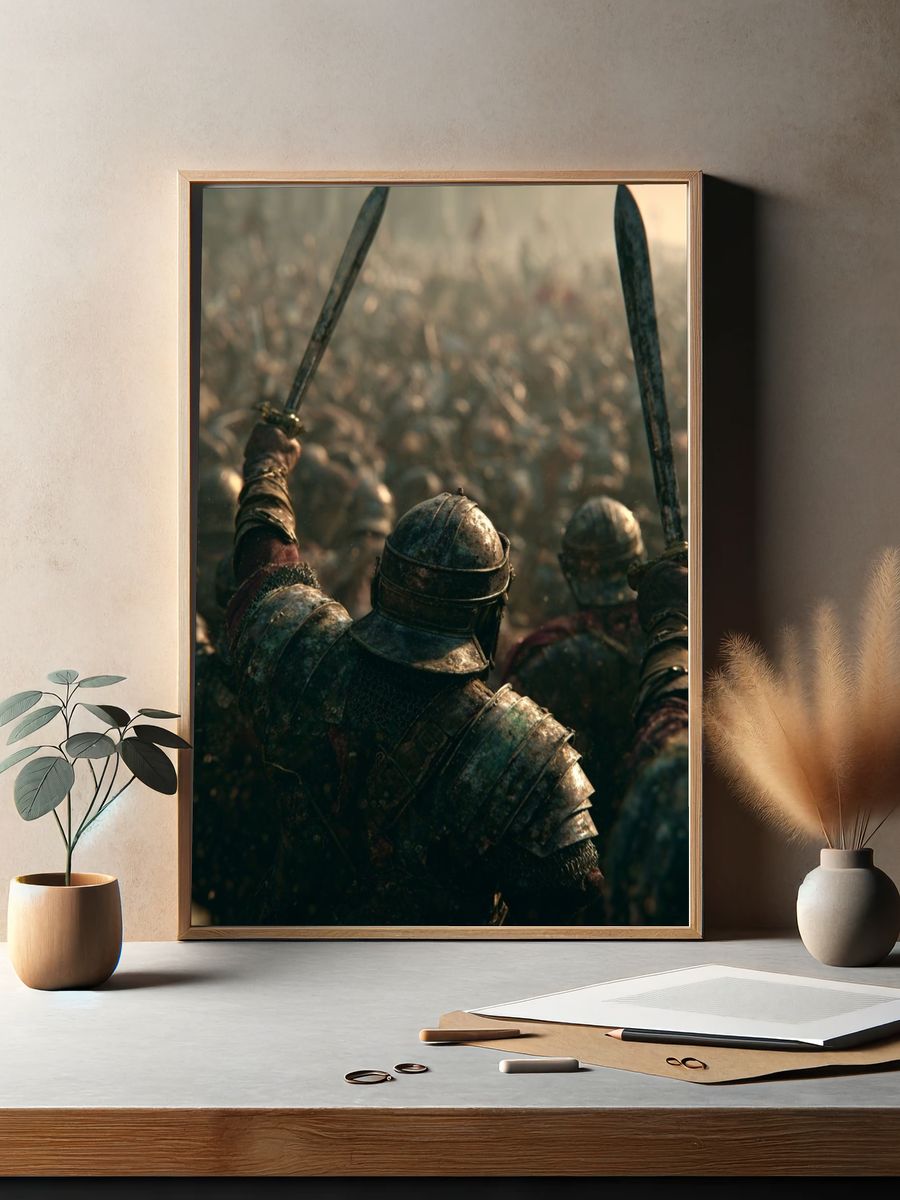 Medieval Battle — Fantasy Art Print. — room view 2