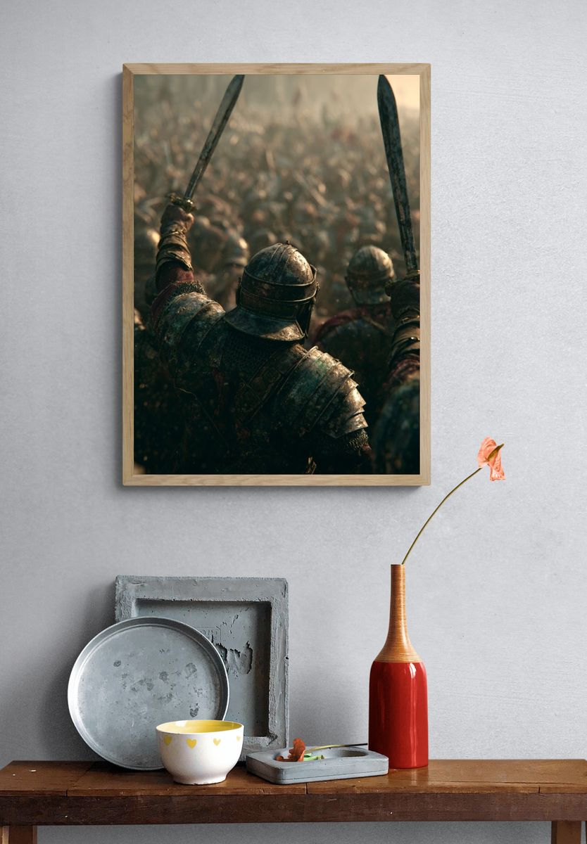 Medieval Battle — Fantasy Art Print. — room view 3