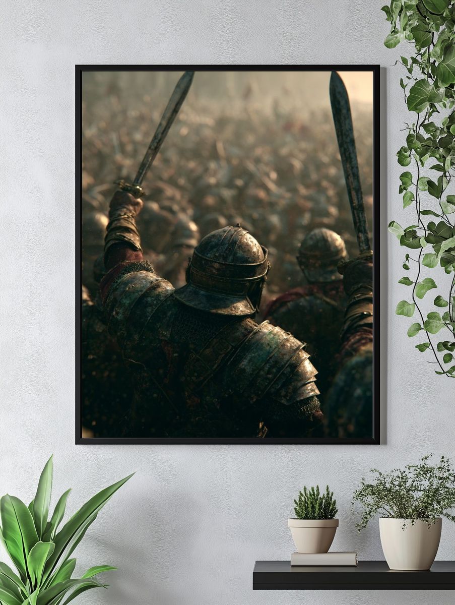 Medieval Battle — Fantasy Art Print. — room view 4