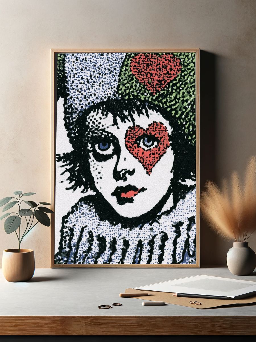 Surreal Clown Portrait Print. — room view 2