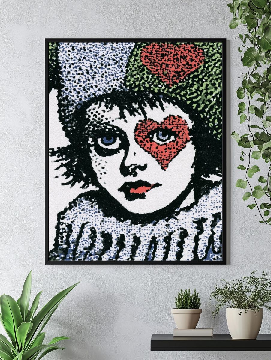 Surreal Clown Portrait Print. — room view 4
