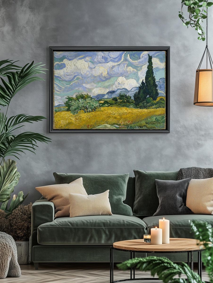 Wheat Field and Cypress Fine-Art Poster. — room view 4