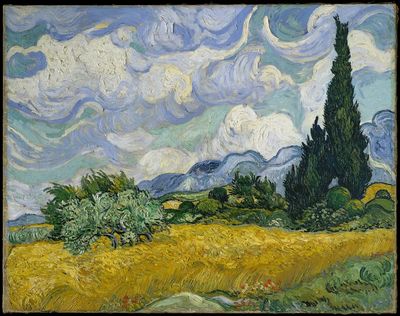 Wheat Field and Cypress Fine-Art Poster. poster
