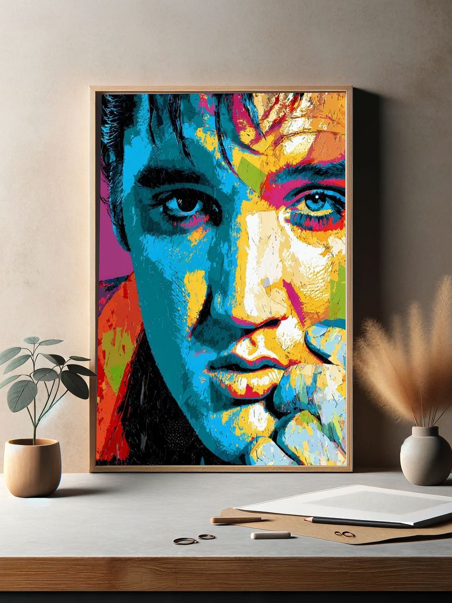Colorful Pop Art Portrait Poster. — room view 2