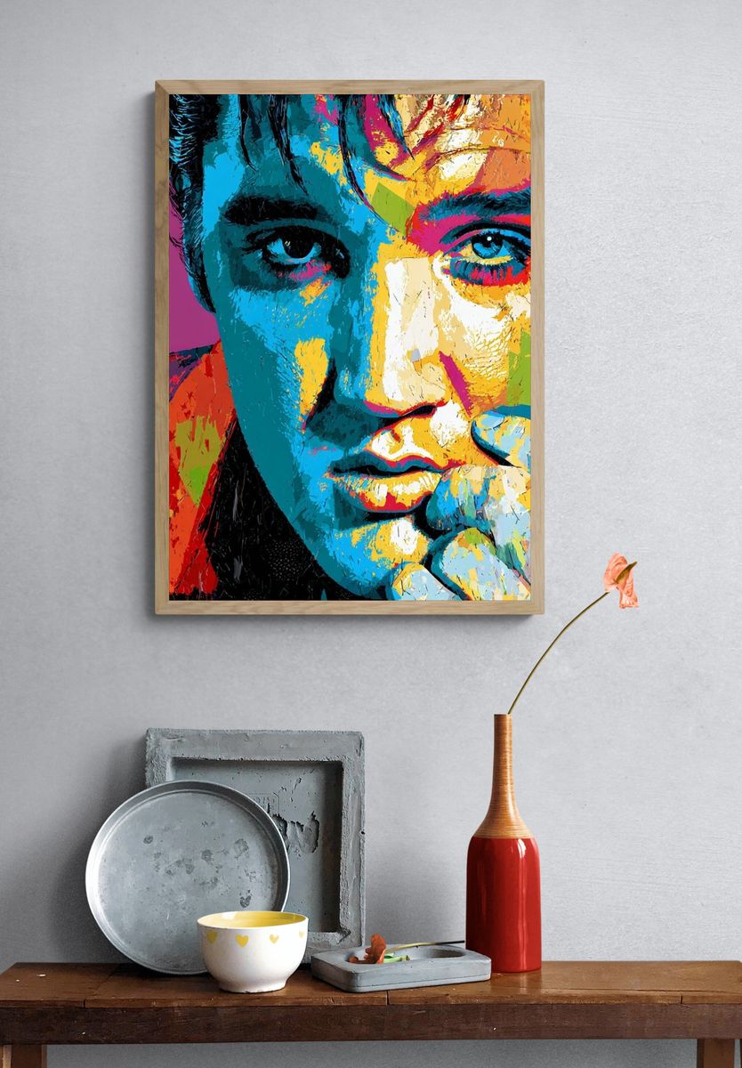 Colorful Pop Art Portrait Poster. — room view 3