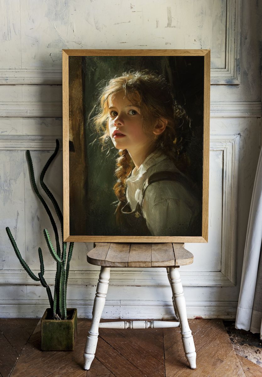 Girl in Soft Light Portrait Print. — room view 1