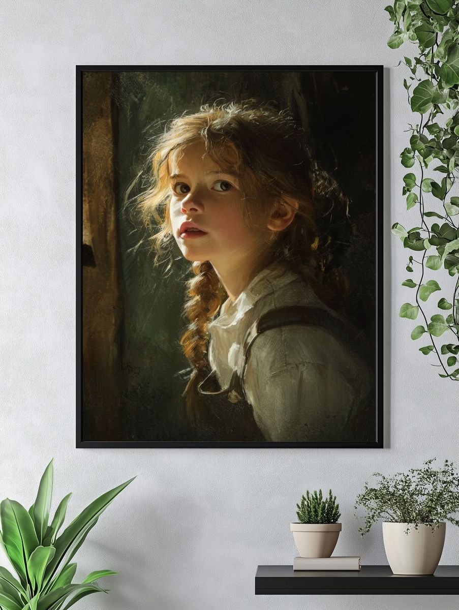 Girl in Soft Light Portrait Print. — room view 4