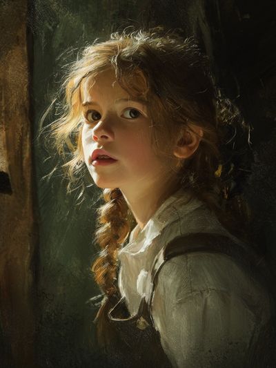Girl in Soft Light Portrait Print. poster print