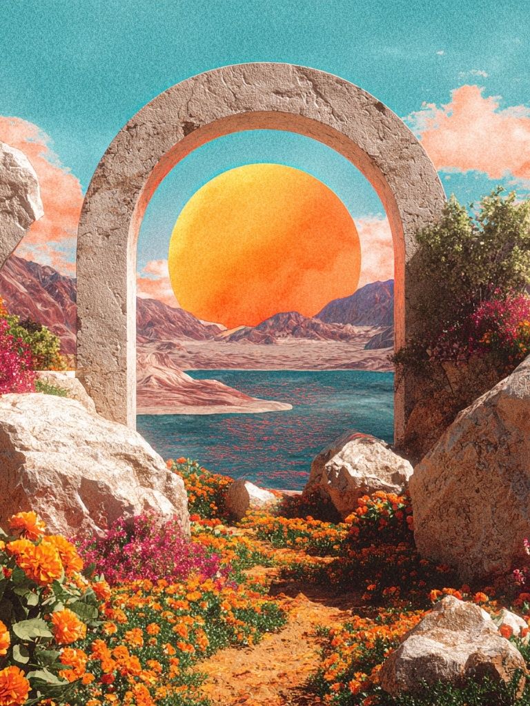 Sunset Archway — Surrealism Print. poster — fine-art art