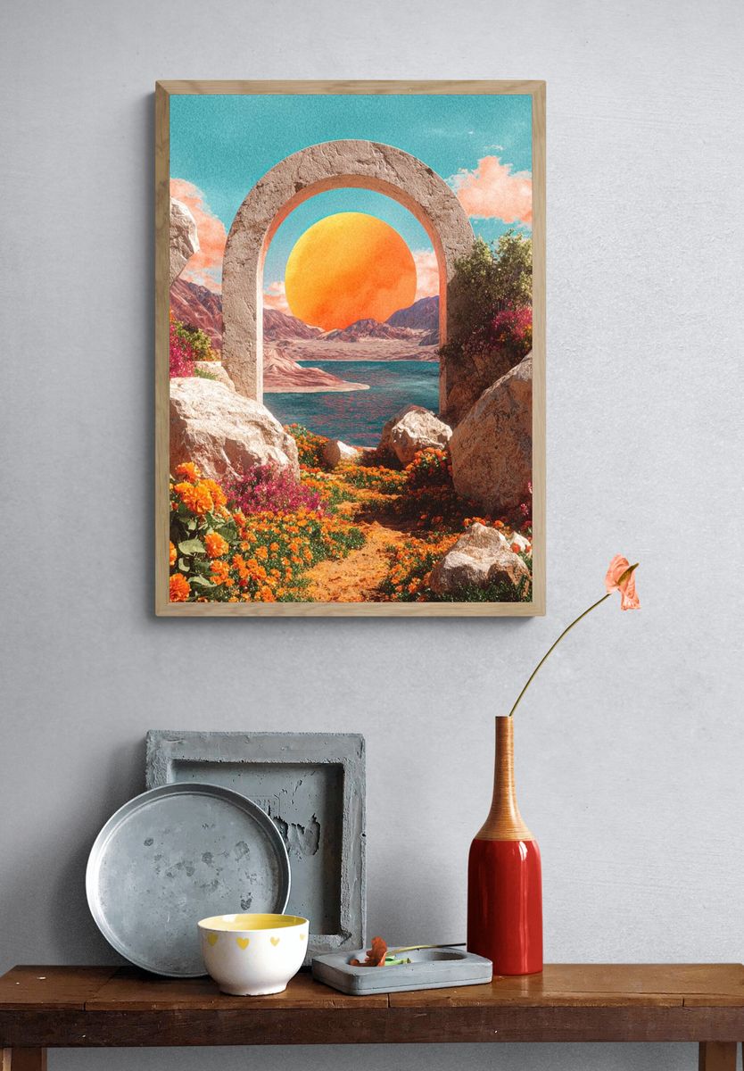 Sunset Archway — Surrealism Print. — room view 3