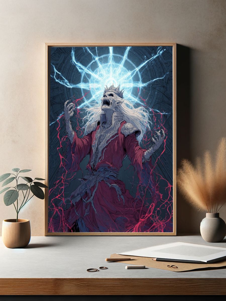 Eldritch Sorcerer — Fantasy Art Print. — room view 2