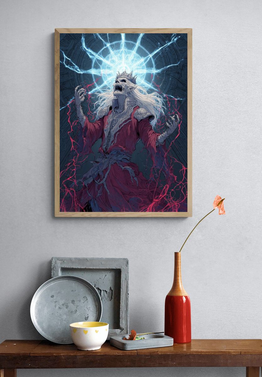 Eldritch Sorcerer — Fantasy Art Print. — room view 3