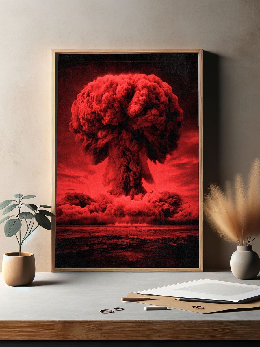 Red Mushroom Cloud — Fine Art Print. — room view 2