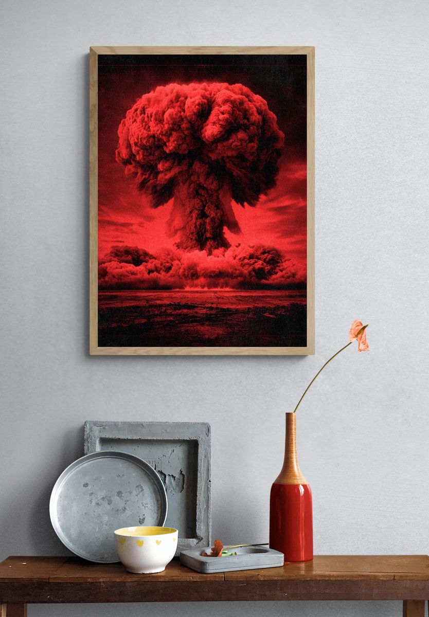 Red Mushroom Cloud — Fine Art Print. — room view 3