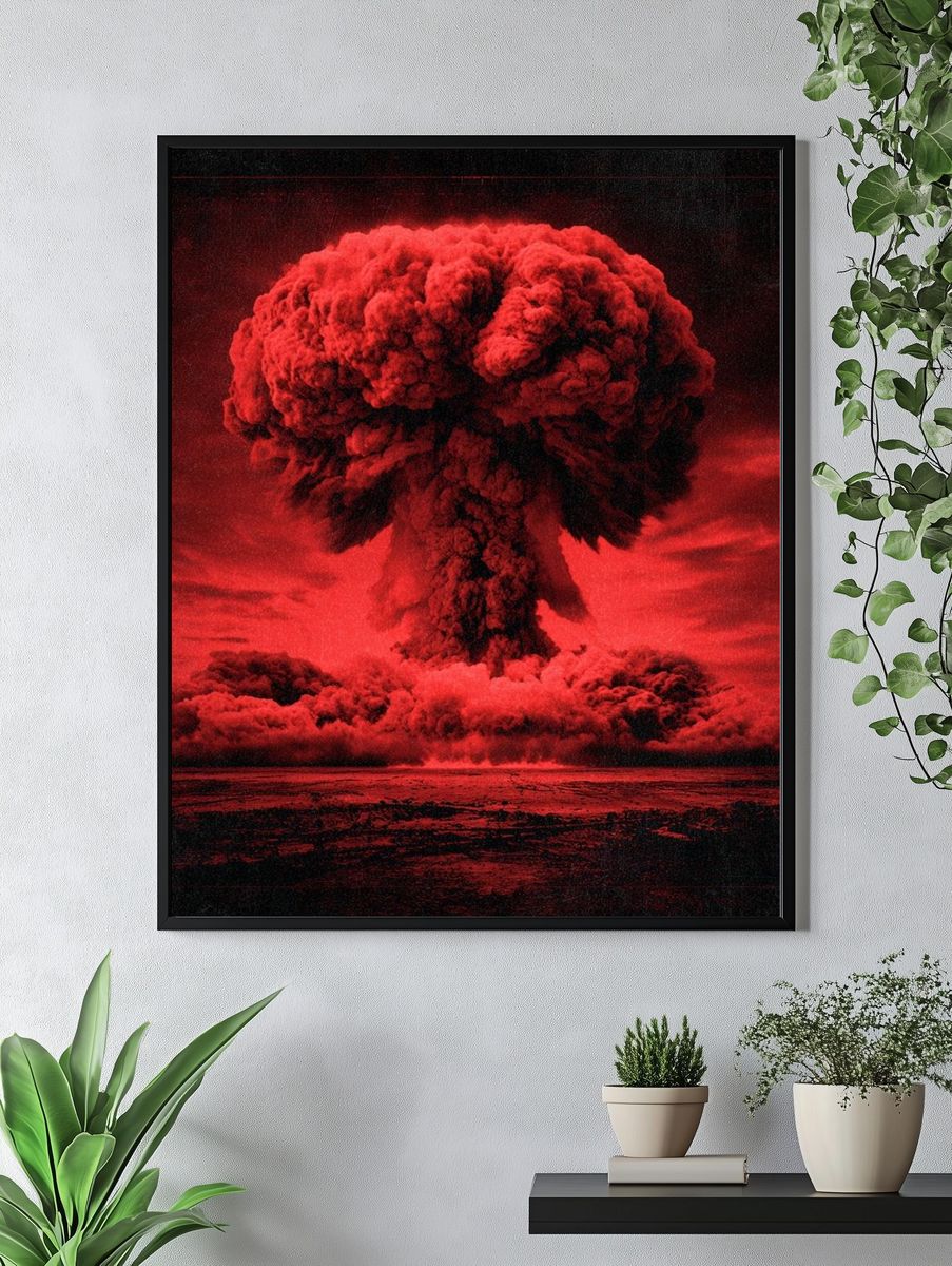 Red Mushroom Cloud — Fine Art Print. — room view 4
